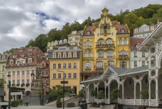 City centre of Karlovy Vary with Market Colonnade, Czech republic
