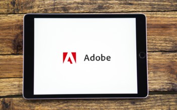 Adobe logo on phone screen