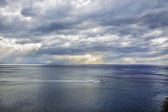 Awe Places near Salerno, South Italy, Boat in Mediterranean Sea