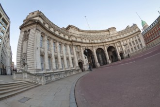 Admiralty Arch in London, England, United Kingdom. Shot taken fisheye wide angle lens, which