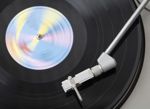 Vinyl Record Playing on a Record Player