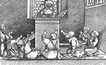 School lesson with children, 16th century