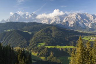 View from mountain to the valley near the Schladming city in Austria
