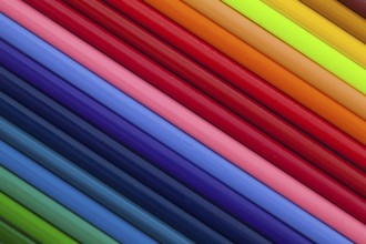 Detail of rainbow colorful Pencil on the table