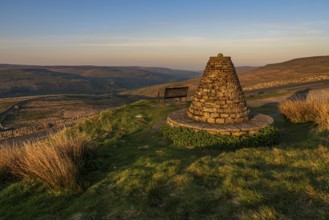 A bench with a view, seen at the Buttertubs Pass (Cliff Gate Rd) near Thwaite, North Yorkshire,