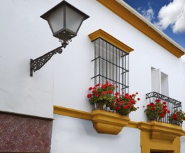 Triana barrio of Seville facades Andalusia Sevilla Spain