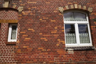 Nordhausen brick facades and windows in Harz Thuringia of Germany