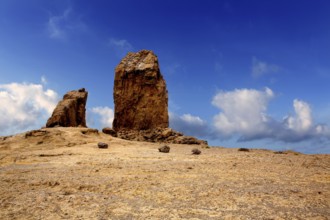 Gran canaria Roque Nublo Tejeda blue sky in canary Islands