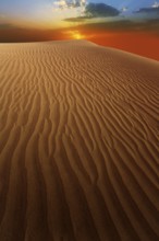 Desert sand dunes in Maspalomas sunset Gran Canaria at Canary islands