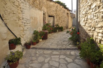 Village street in Pano Lefkara on Cyprus