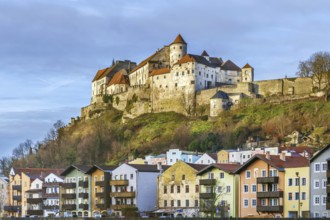 Burghausen Castle on the hill in Burghausen, Germany, Europe