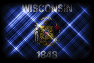 Wisconsin state flag, Wisconsin flag background modern flag