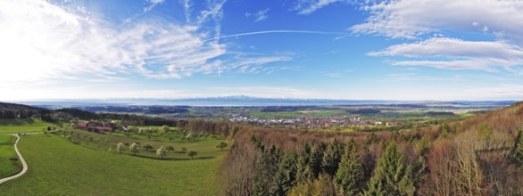 Panorama of the whole of Lake Constance during a foehn wind, taken from the Gehrenberg observation