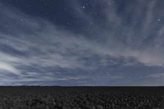 Cloudy Night sky with stars. Night background. Night sky