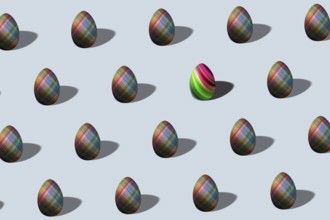 Colorful Easter egg pattern made, multicolored Egg, Minimal Easter concept