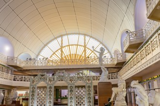 ROUBAIX, FRANCE, JUNE 14, 2024 : interiors Art Deco decors and sculptures of the olympic swimming