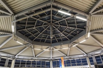 Athens Old Town, Attica, Greece, 12 28 2019 Contemporary glass and steel ceiling of the Athens