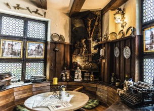 Germany, 07 26 2018: Interior design of an old sausage restaurant, Europe