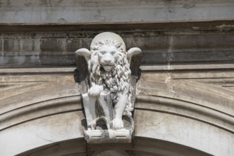 Steinskulptur, Markuslöwe, Venedig, Italien