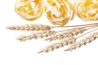 Rye ears long-cut macaroni isolated on white