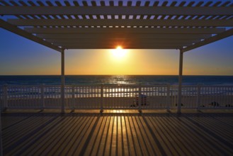 Cancun sunrise at Delfines Beach gazebo at Hotel Zone of Mexico