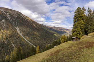 View over the Landwasser valley from Monstein towards Davos, Graubünden, Switzerland, Europe