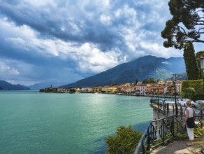 A view over Lake Como near Gravedona in Italy in summer
