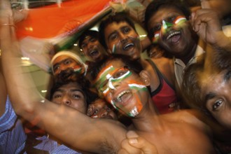 Peoples celebrating victory of World Cup Kolkata India Asia