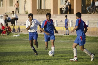 Players playing soccer game at Jodhpur India