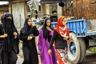 Kashmiri woman in burka, Dawar village, Gurez, Bandipora, Kashmir, India, Asia