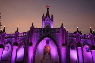 Illuminated Mount Mary church, christmas festival, bandra, mumbai, maharashtra, India, Asia
