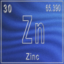 Zinc chemical element, Sign with atomic number and atomic weight, Periodic Table Element