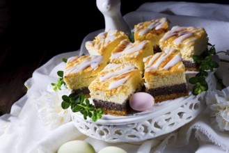 Delicious Easter poppy seed cake with white icing