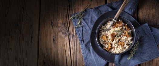 Kaszotto Polish risotto made from barley groats with mushrooms