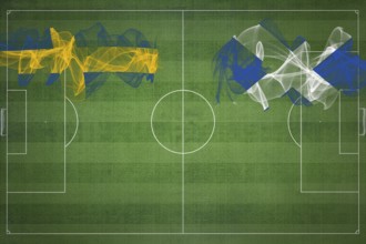 Sweden vs Scotland Soccer Match, national colors, national flags, soccer field, football game,