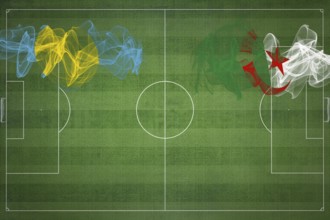 Palau vs Algeria Soccer Match, national colors, national flags, soccer field, football game,