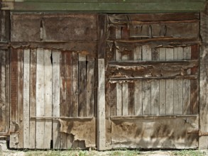 Old wooden doors. Wooden boards made