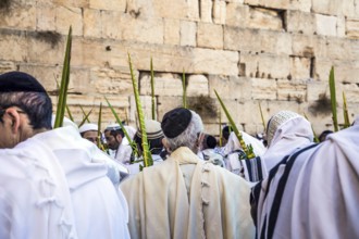 The blessing of the Cohenim in the Old City of Jerusalem. The second day of days of Passover. Jews