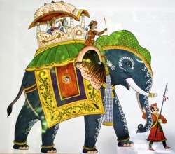 Elephant miniature paintings, varanasi, uttar pradesh, india, asia