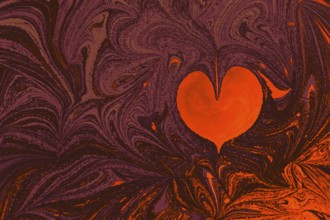 Abstract marbling pattern for fabric, design. Heart, love, romantic concept