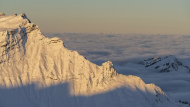 Sunrise in Kleinwalsertal in Austria. Allgäu Alps with a view of the Diedamskopf mountain
