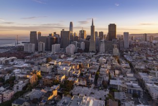 A picture of Downtown San Francisco at sunset