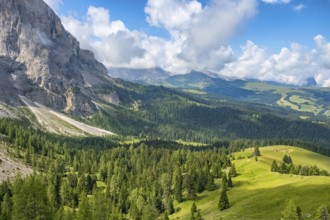 Scenics landscape view of a valley in the dolomites in Italy