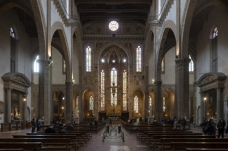 Florence, Firenze, Santa Croce, interior, view to the east
