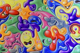 Manhattan, New York City, New York, USA, North America, Colourful, playful wall art with surreal