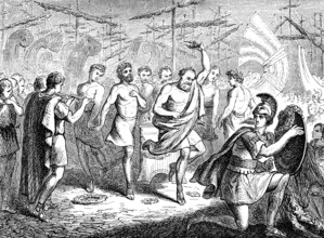Aeschylus and Sophokles, dancing after the the Battle of Salamis in 480 BC