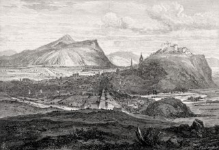 Cityscape of Edinburgh from the north in 1693, Scotland, United Kingdom, Europe