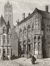 Historical town hall in Ghent, 18th century, Flemish Region, Belgium, Europe