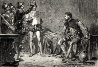 ACT V., SCENE IV., Egmont in prison, Silva, Ferdinand, scene from EGMONT by Johann Wolfgang von