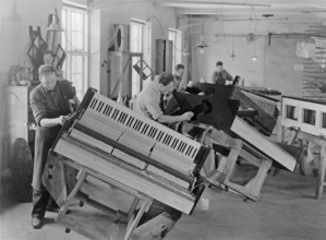 Piano manufacturer. Interior from the swedish manufacturer of pianos and grand pianos Östlind &